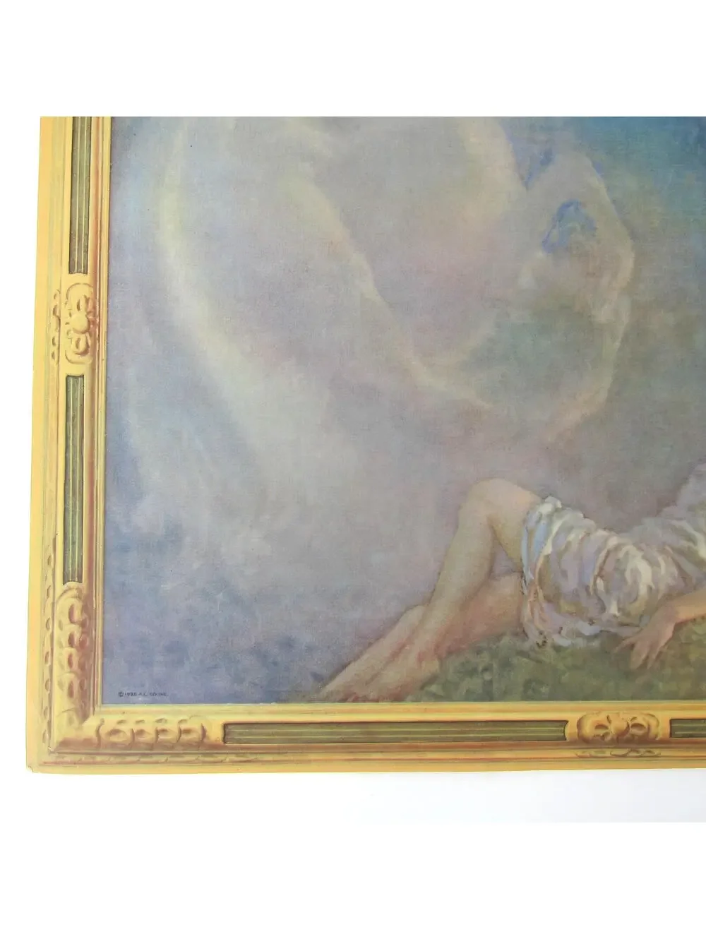 Vintage 1935 Litho Art Print Fantasy Day Dreams Arthur Spear Horse Clouds 16x12